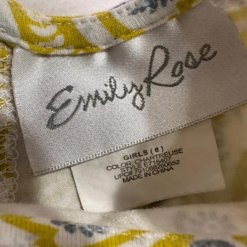 Emily Rose Ruffle Flower Dressy 6 Chartreuse Damask Short Sleeve Girls